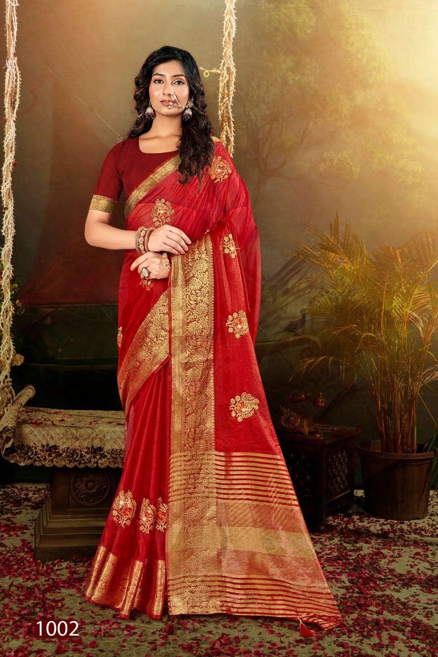 Lailla Vol 3 By Saroj Embroidery Organza Designer Sarees Wholesale Market In Surat
